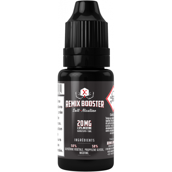 Les boosters au sel de nicotine Remix Juice sont parfaits pour obtenir le taux de nicotine souhaité pour vos e-liquides 50ml ou sans nicotine.