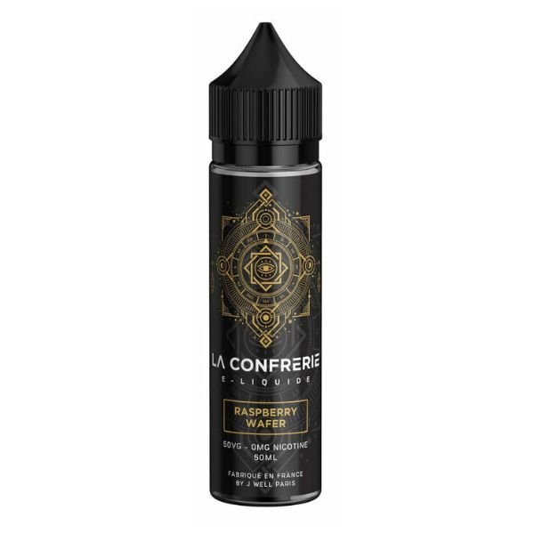 Le liquide de La Confrérie Raspberry Wafer (gaufrette framboise) est un e-liquide gourmand disponible exclusivement chez JWell.