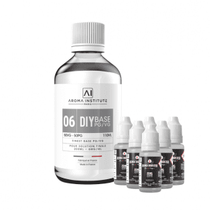 Pack DIY Aroma Institute nicotiné à 6mg/ml. Ce pack comprend une base et 6 boosters de nicotine