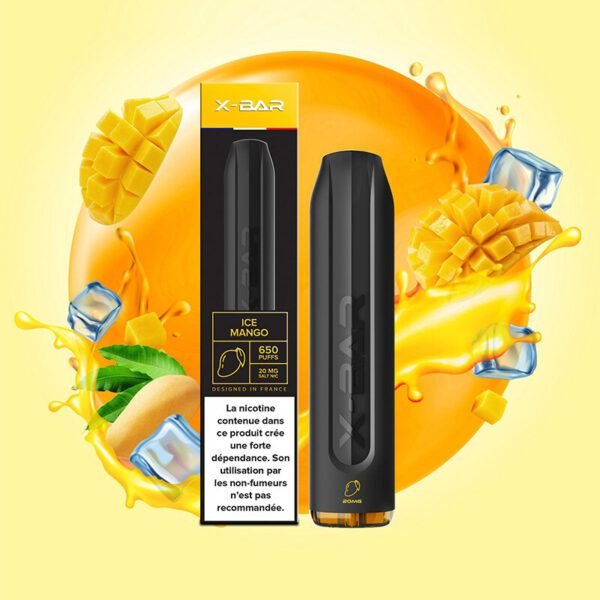 Puff 650 bouffées X-BAR saveur Ice Mango (mangue glacée)